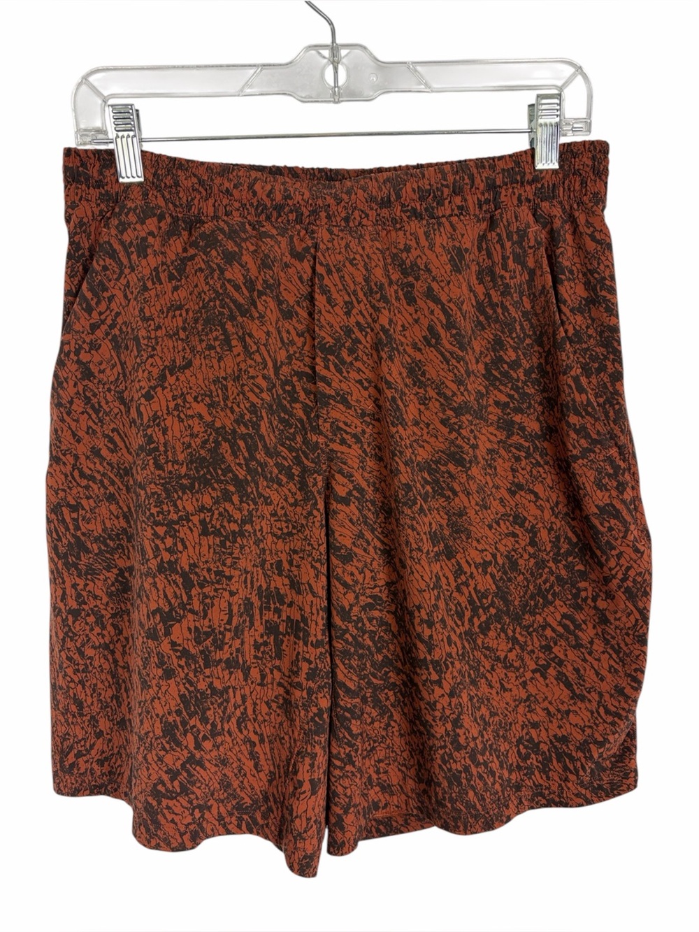 Lululemon Pace Breaker Short 9” Liner Rust Orange Black Print Men’s Medium